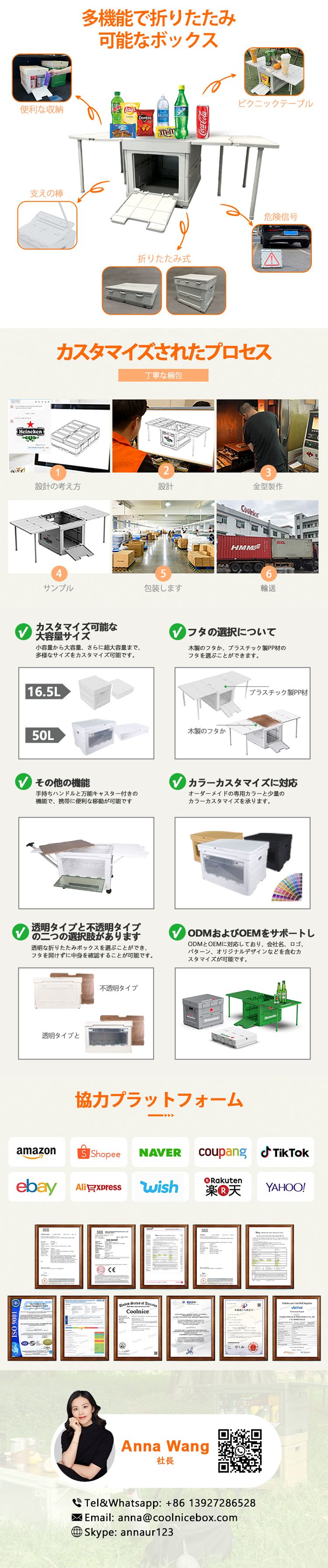 卸売ミニ折りたたみボックス16.5Lふた付き